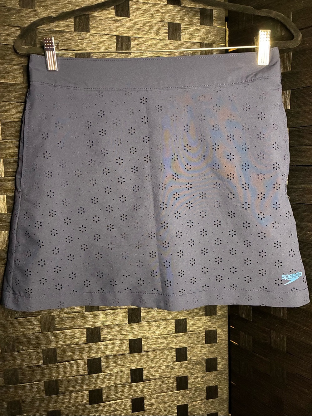 Speedo Navy Eyelet Mini Swim Skirt